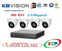 TRỌN BỘ 4 CAMERA  KBVISION KX-2002S4( 2.0 MEGAPIXEL )