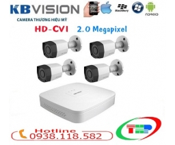 TRỌN BỘ 4 CAMERA 5 IN 1 THÂN HỒNG NGOẠI KBVISION KX-2011C4 ( 2 MP )