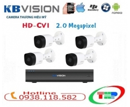 TRỌN BỘ 1-4 CAMERA  KBVISION KX-2111C4( 2.0 MEGAPIXEL ) 