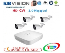 TRỌN BỘ 4 CAMERA KBVISION KX-2121S4 ( 2.0 MP )